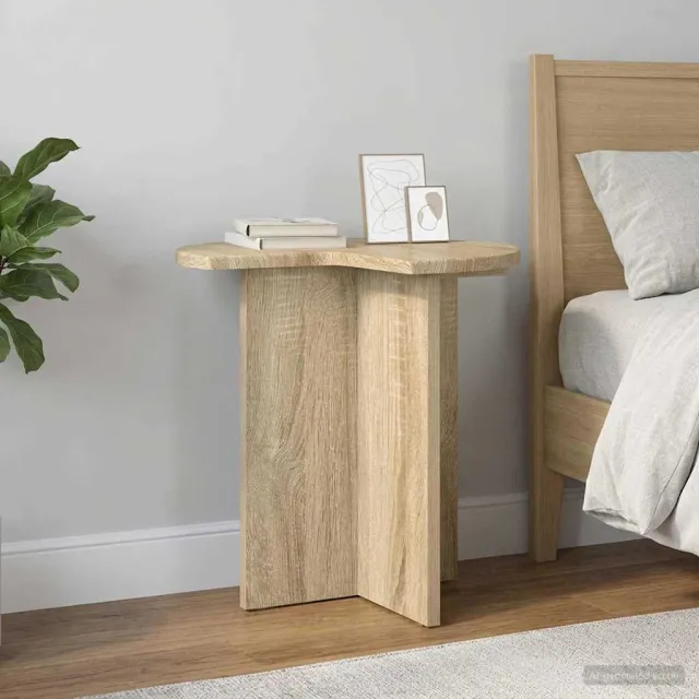 vidaXL Bijzettafel 2 st Sonoma Eiken Ø 39 x 38 cm Bewerkt hout Bruin