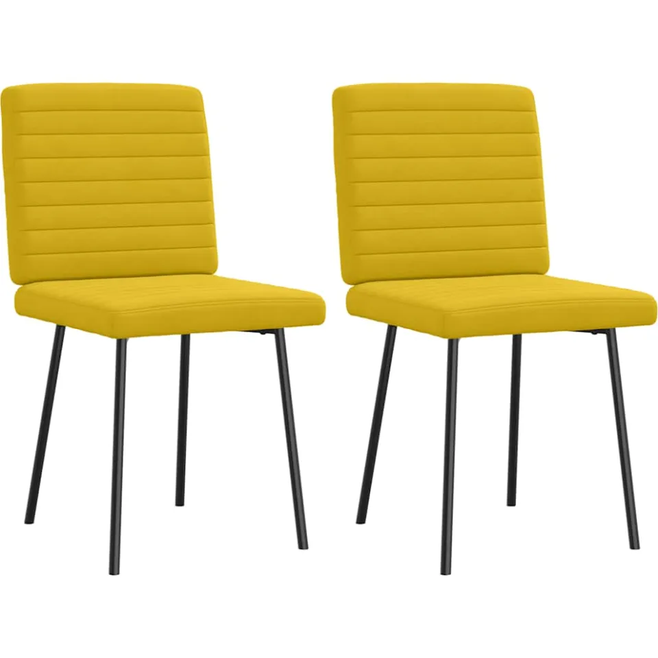 vidaXL Eetkamerstoelen 2 st fluweel geel, foto 3