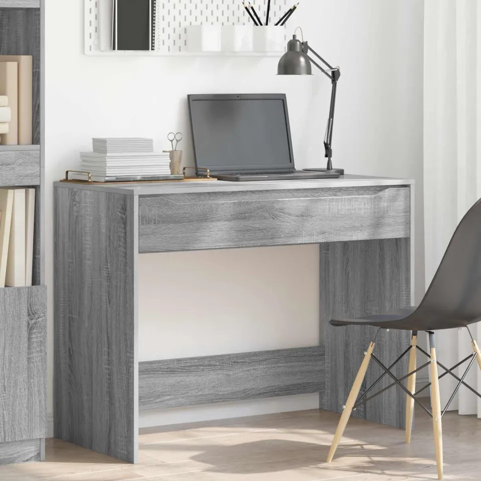 vidaXL Bureau Sonoma Eiken 100 x 50 x 78 cm Geconstrueerd hout, foto 4