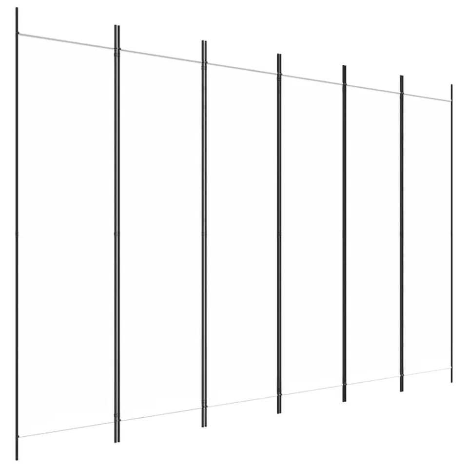 vidaXL Kamerscherm met 6 panelen 300x200 cm stof wit