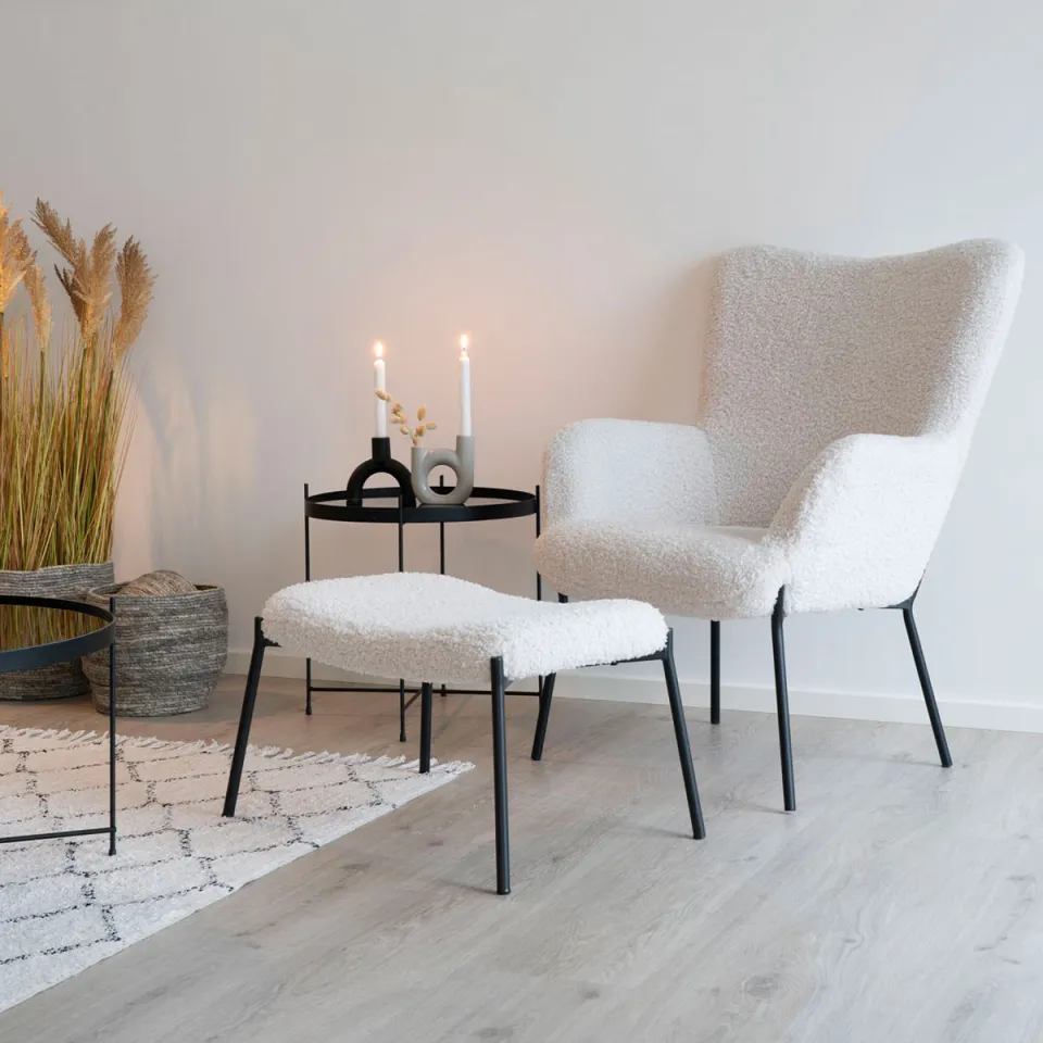 Artichok Rosemarie teddy fauteuil gebroken wit, foto 5