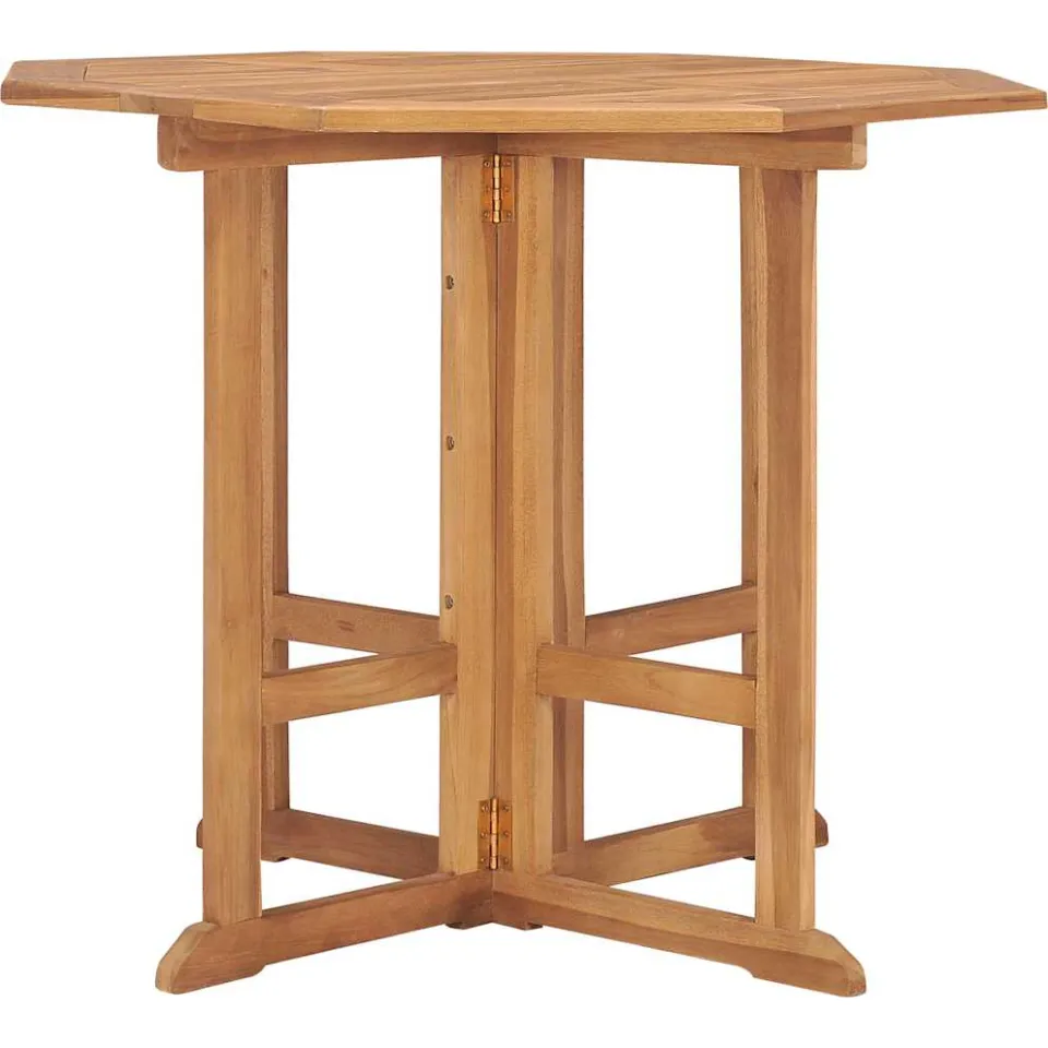 vidaXL Tuintafel inklapbaar 90x90x75 cm massief teakhout bruin, foto 2