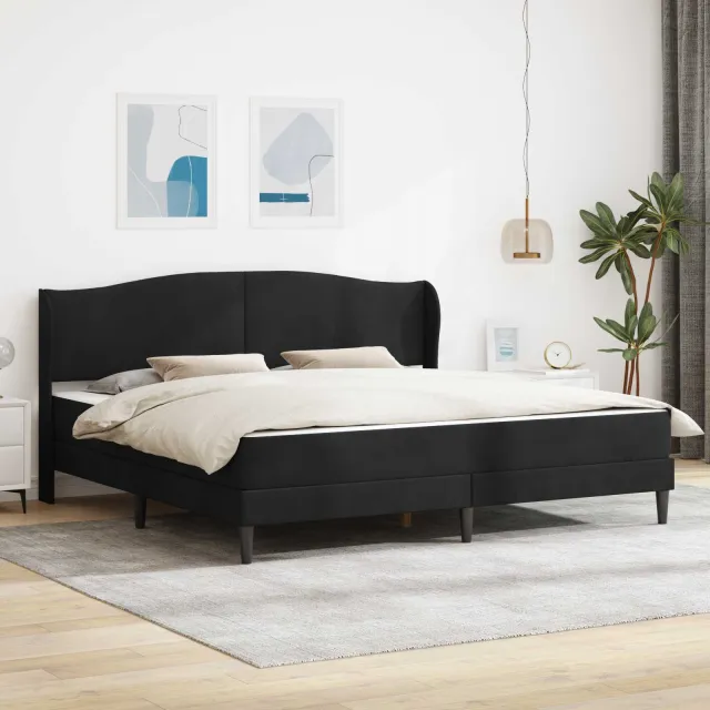 vidaXL Bedframe met matras Zwart 180 x 200 cm fluweel
