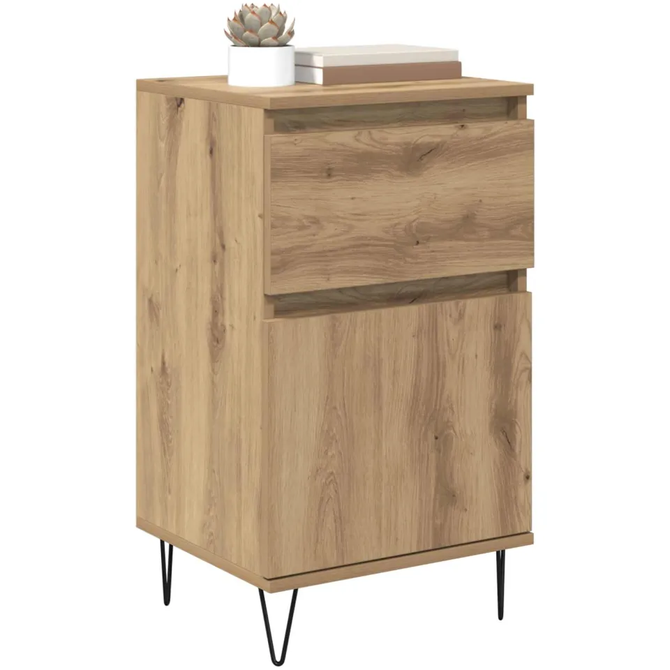 vidaXL Dressoir artisanaal eikenkleurig 35 x 40 x 70 cm Bewerkt hout Bruin