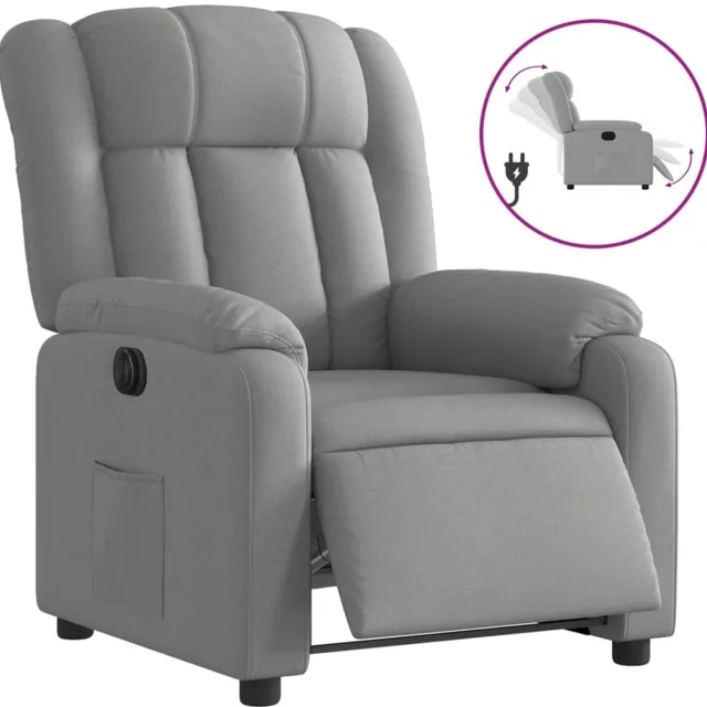 vidaXL Fauteuil - elektrisch - verstelbaar - stof - lichtgrijs