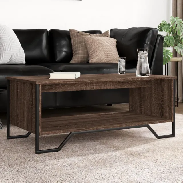 vidaXL Salontafel 100x51x40 cm bewerkt hout bruin eikenkleur, foto 2