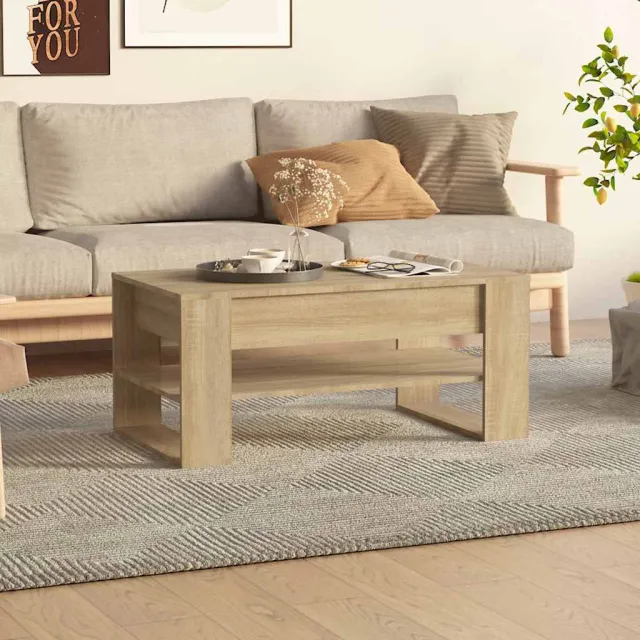 vidaXL Salontafel 102x55x45 cm bewerkt hout sonoma eikenkleurig, foto 2