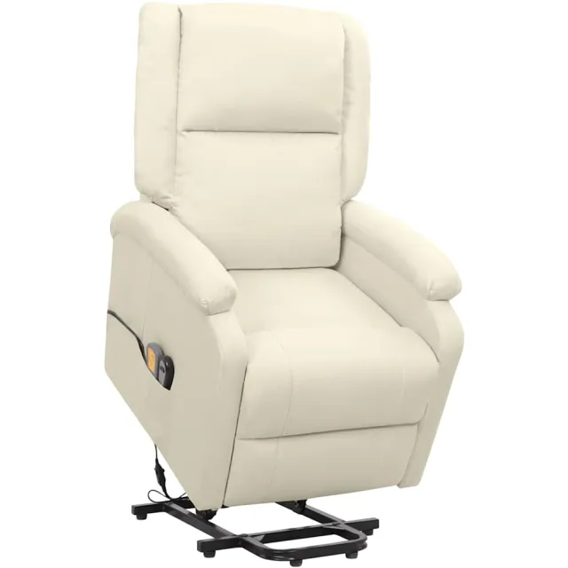 vidaXL Sta-op-massagestoel stof crèmekleurig