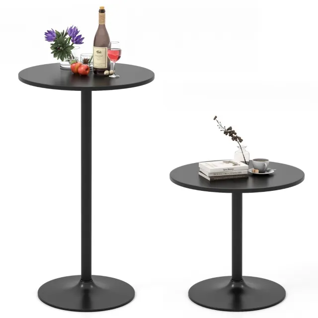 Suredeal Eettafel - Staande Tafel Bartafel - Hoogte Verstelbaar - Ronde Kleine - 60x60x101,5 cm - Wit