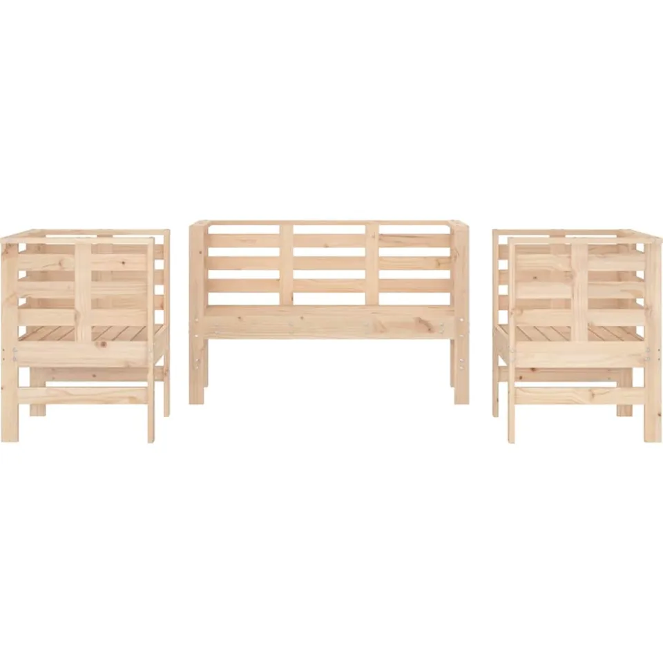 vidaXL 3-delige Loungeset massief grenenhout bruin, foto 4