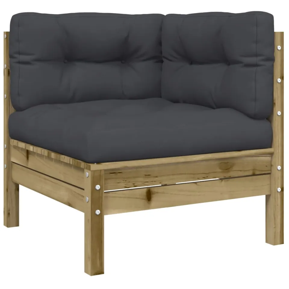 vidaXL 3-delige Loungeset met kussens geïmpregneerd grenenhout bruin, foto 3