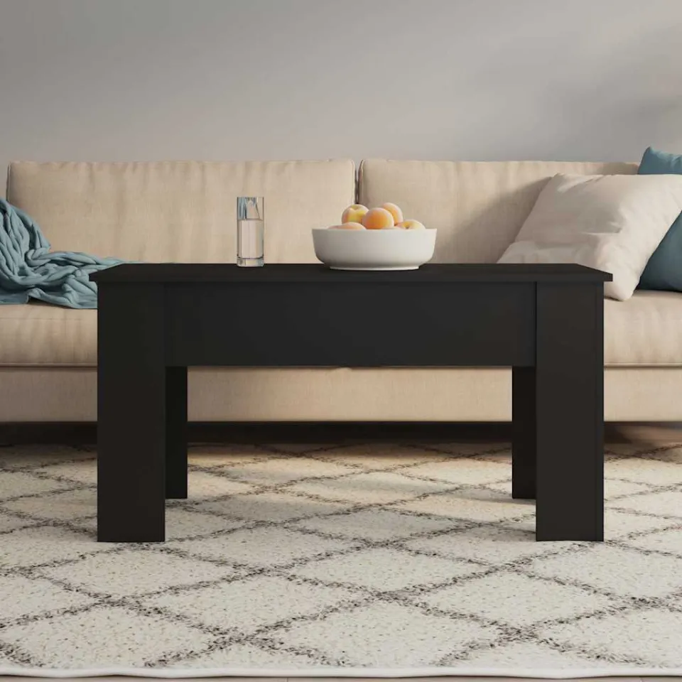 vidaXL Salontafel 101x49x52 cm bewerkt hout zwart, foto 4