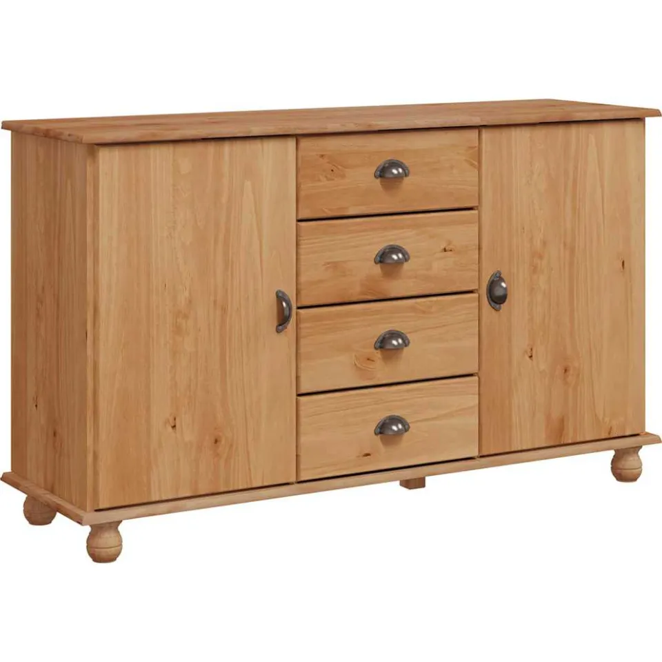 vidaXL Dressoir ASKIM 133,5 x 40 x 79 cm Massief grenenhout bruin, foto 3
