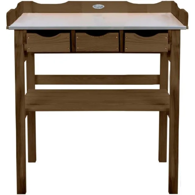 Esschert Design Esschert - Design - Oppottafel - met - lades - bruin