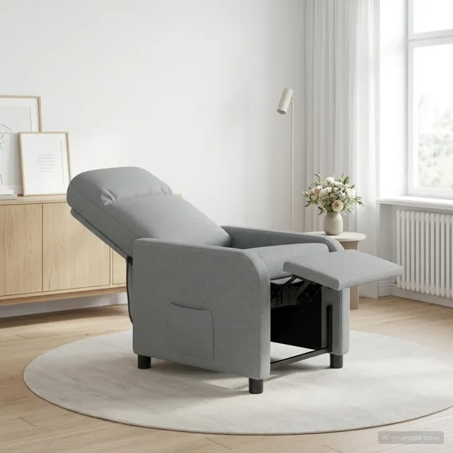 vidaXL Relaxfauteuil Lichtgrijs Stof