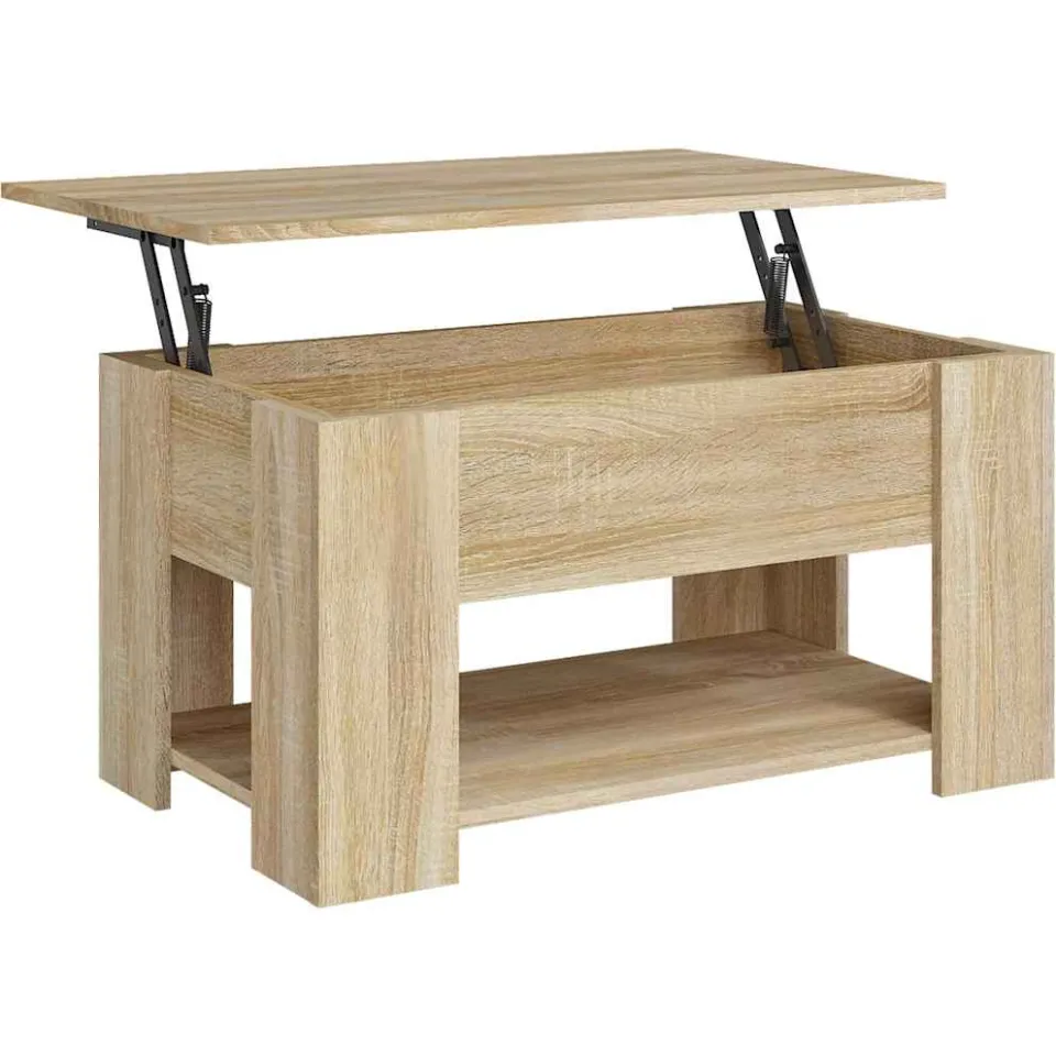 vidaXL Salontafel 79x49x41 cm bewerkt hout sonoma eikenkleurig, foto 3