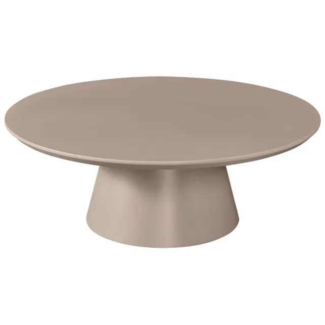 DÉJA Living Salontafel Kalix - Taupe - Ø90 cm - HPL - MDF - Minimalistisch - Kolompoot