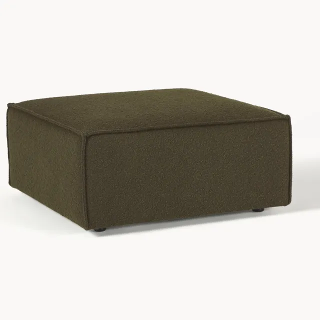 Westwing Collection Bouclé poef Lennon Groen