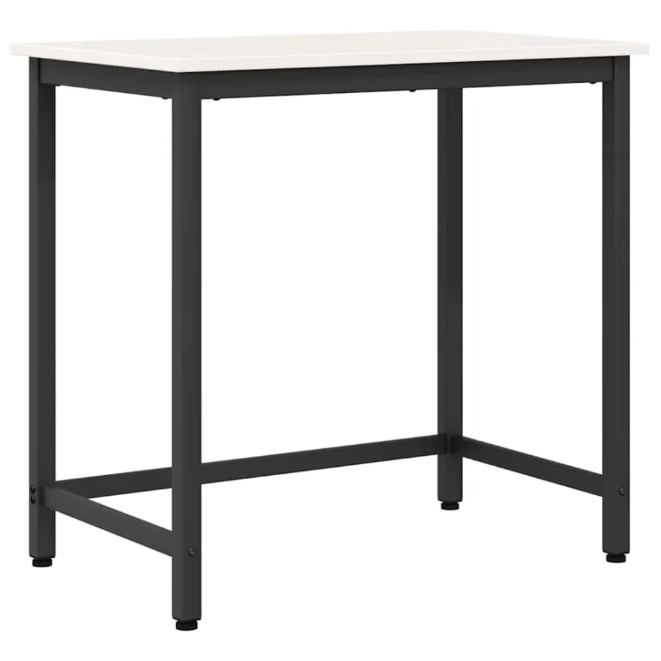 vidaXL Tafel Wit 80 x 50 x 77 cm Engineered hout en staal, foto 3