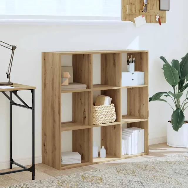 vidaXL Boekenkast 102x32x102 cm bewerkt hout artisanaal eikenkleurig, foto 2