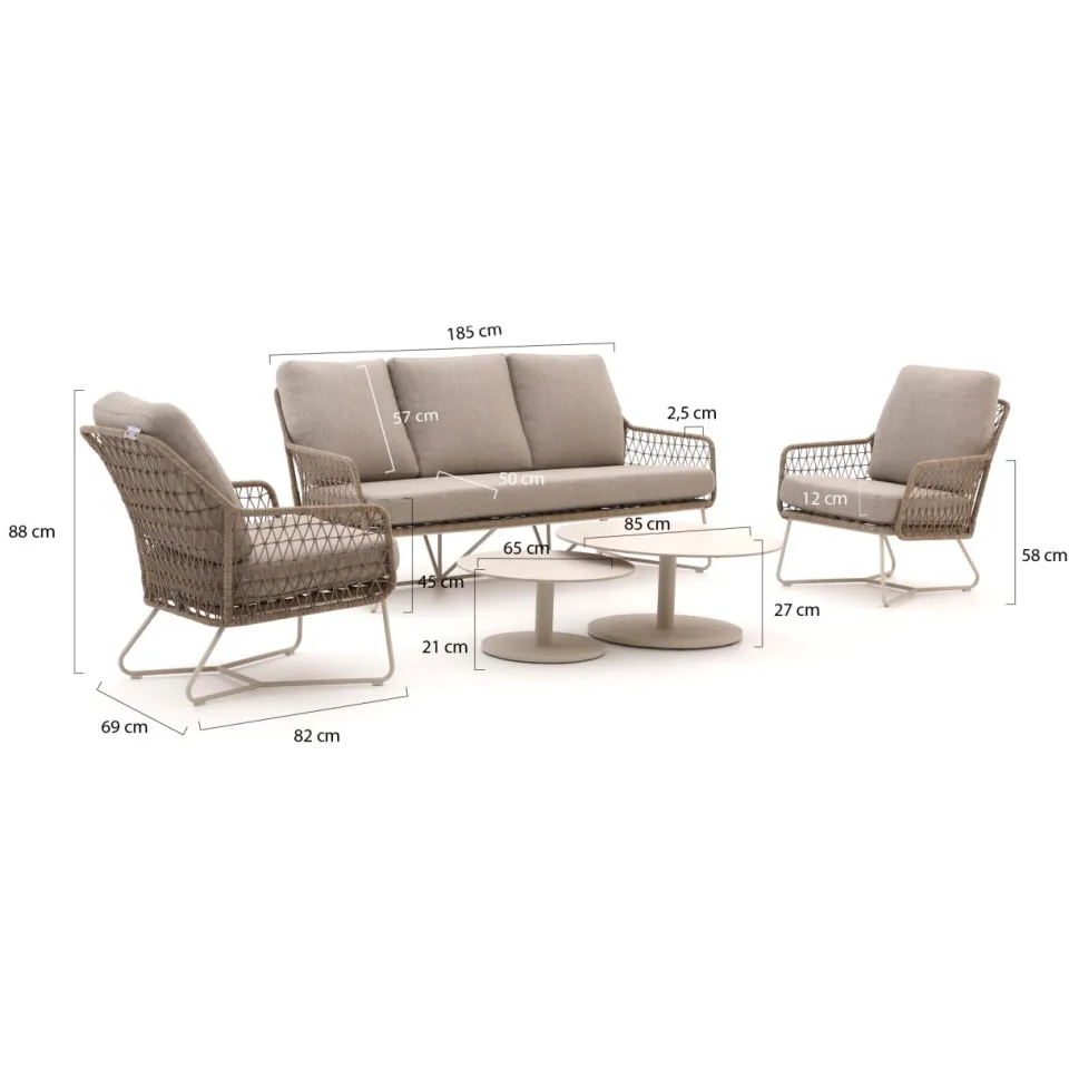 Intenso Furniture Intenso Trasimeno/Monticano stoel-bank loungeset 5-delig taupe, foto 2