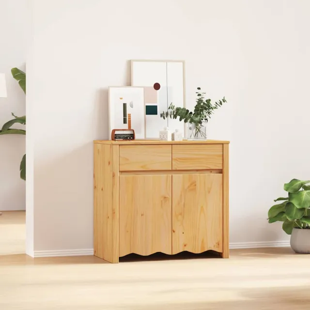 vidaXL Dressoir Drammen Eiken 79 x 43 x 75.5 cm Massief grenenhout, foto 2