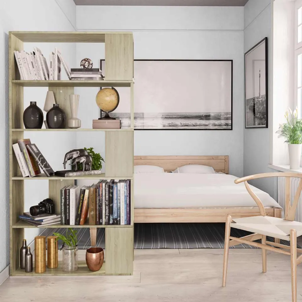 vidaXL Boekenkast/kamerscherm 80x24x159 cm bewerkt hout sonoma eiken, foto 3