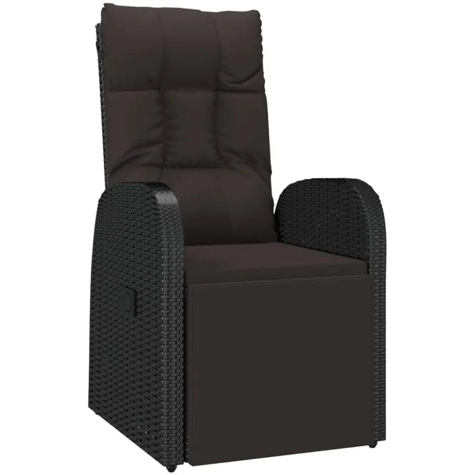 vidaXL 2-delige Loungeset poly rattan en staal zwart, foto 3