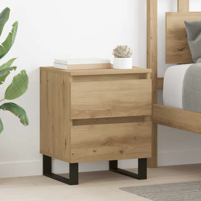 vidaXL Nachtkastje Artisan Eiken 40 x 35 x 50 cm Bewerkt hout Bruin