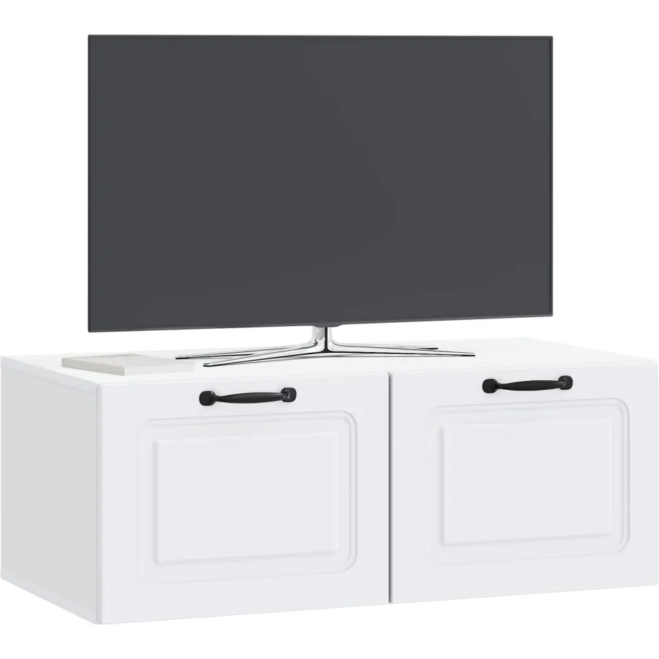 vidaXL Wandbeugel TV-kast Wit 78,5 x 41 x 30 cm Bewerkt hout, foto 2