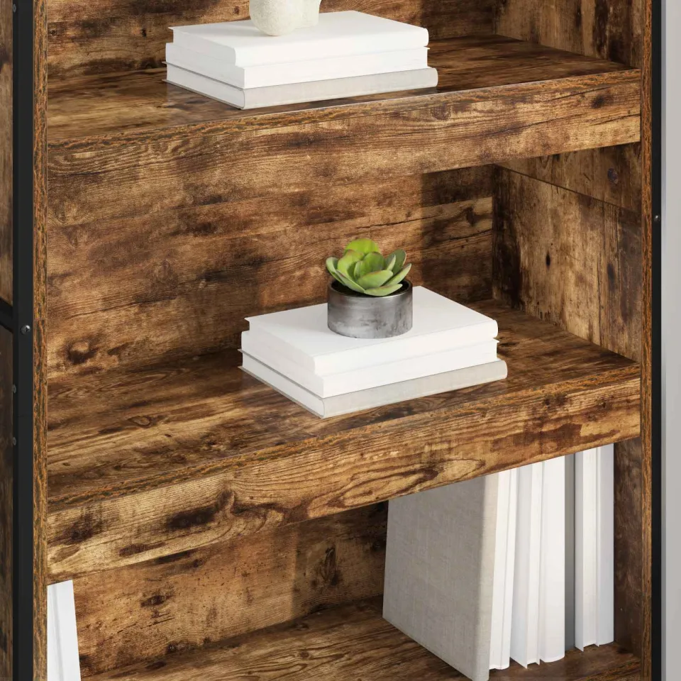 vidaXL Boekenkast 80 x 30 x 155 cm Bewerkt hout Rook Eik bruin, foto 4