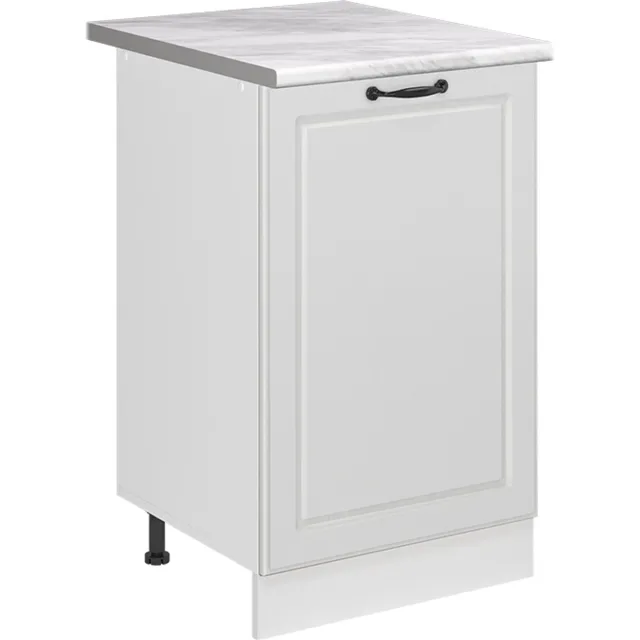 Vicco Keukenonderkast R-Line, Wit landelijk/Wit, 50 cm marmer werkblad