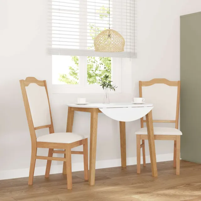 vidaXL Eetkamerstoelen met kussens 2 stuks massief hout rubber Bruin