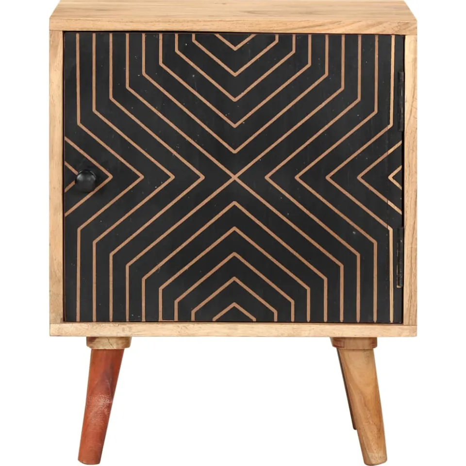 vidaXL Nachtkastje 40x30x50 cm massief acaciahout Beige