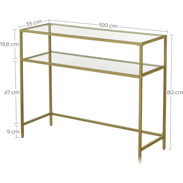 Vasagle Zwart - Bijzettafel Zwart - Bijzettafel - Bijzettafels - Bijzettafeltjes Woonkamer - Bijzettafel Bank - Smalle Consoletafel - Entree Tafel - Tafel - Tafeltje