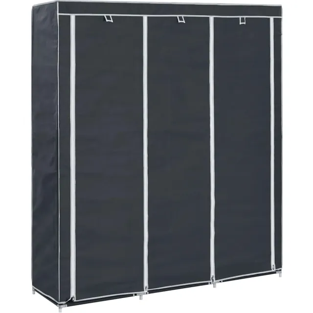 vidaXL Kledingkast met vakken en stangen 150x45x175 cm stof zwart