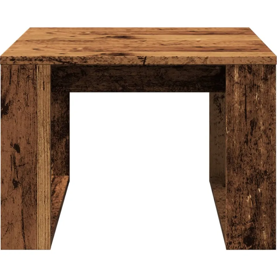 vidaXL Bijzettafel 50x50x35 cm bewerkt hout oud houtkleurig Bruin