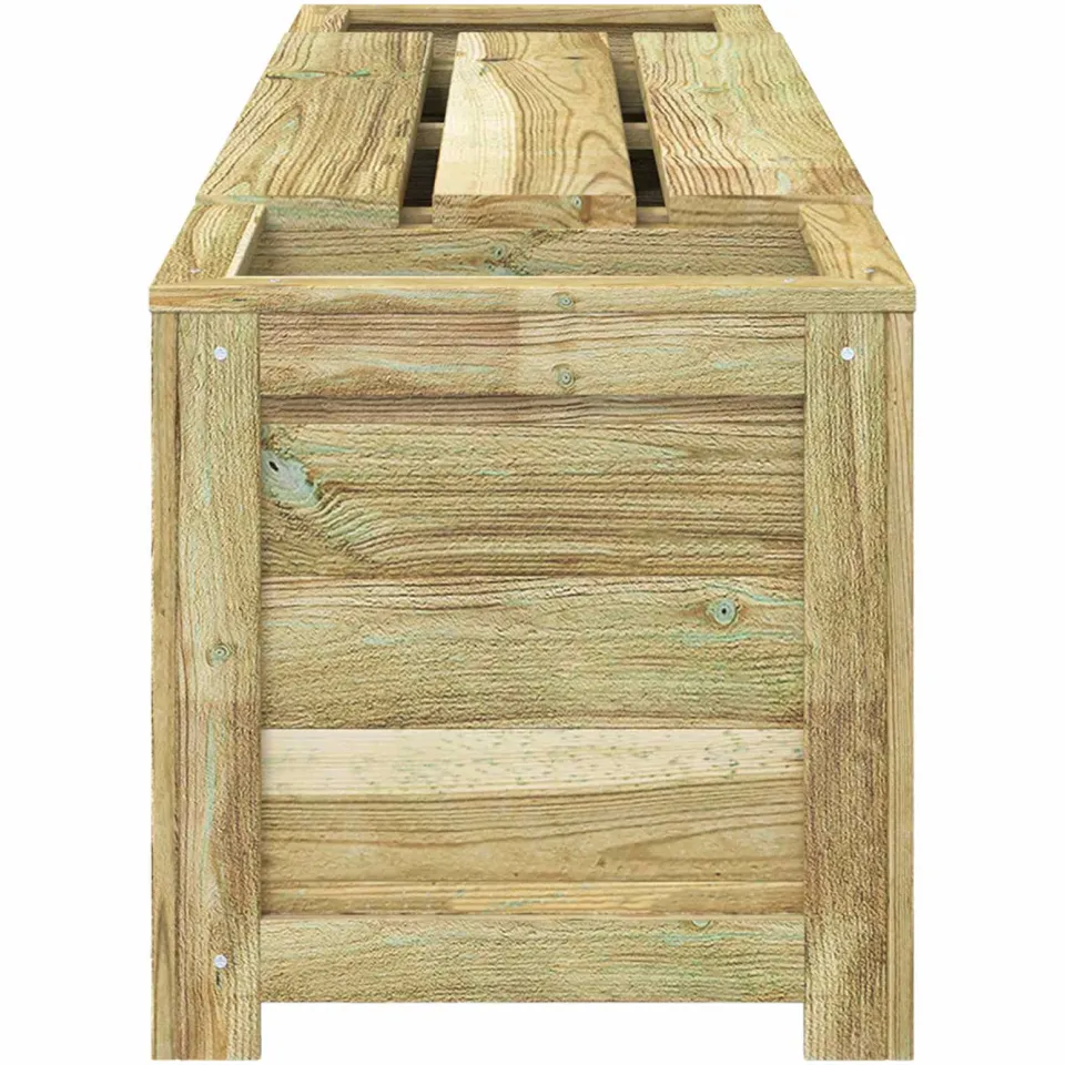 vidaXL Tuinbank met opbergruimte en plantenbak 193,5 x 40 x 41 cm bruin, foto 4