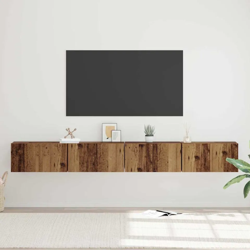 vidaXL Tv-meubelset 4 st 60 x 30 x 30 cm Oud Hout bruin, foto 4