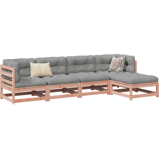 vidaXL 5-delige Loungeset massief douglas vurenhout Bruin