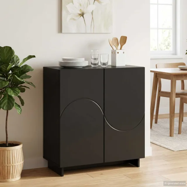 vidaXL Dressoir Zwart 67 x 34,5 x 75 cm Bewerkt hout, foto 2