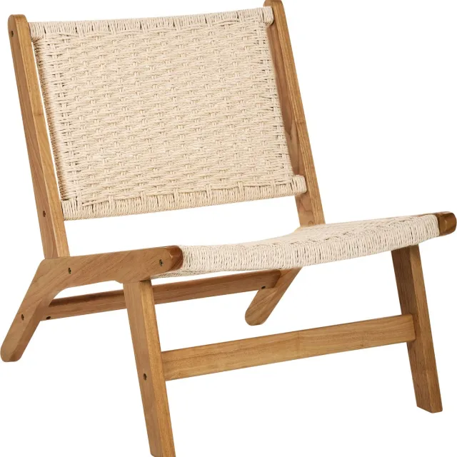 Beliani VILLAZ - Fauteuil - Bruin - Rubberhout