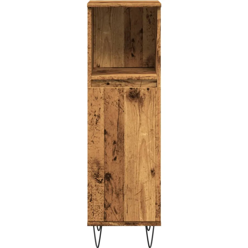 vidaXL Badkamerkast 30x30x100 cm bewerkt hout oud houtkleurig bruin, foto 3