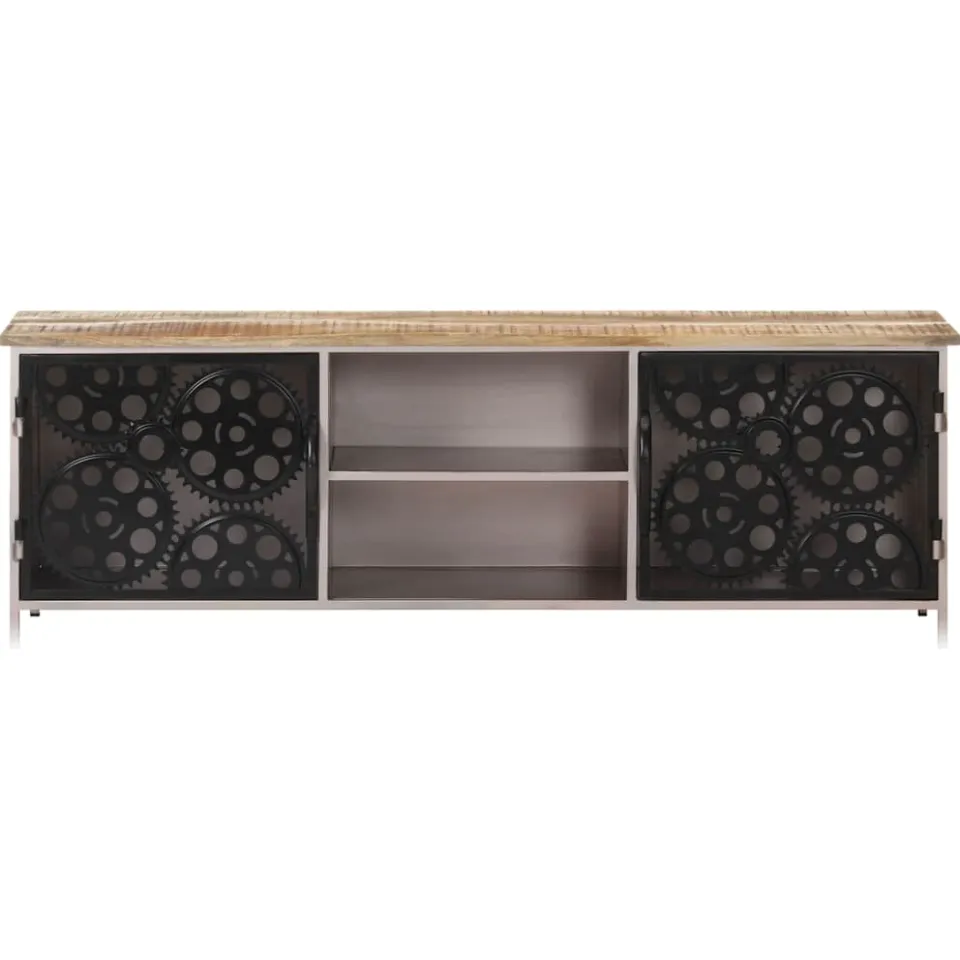 vidaXL Tv-meubel 120x30x40 cm ruw mangohout bruin, foto 2