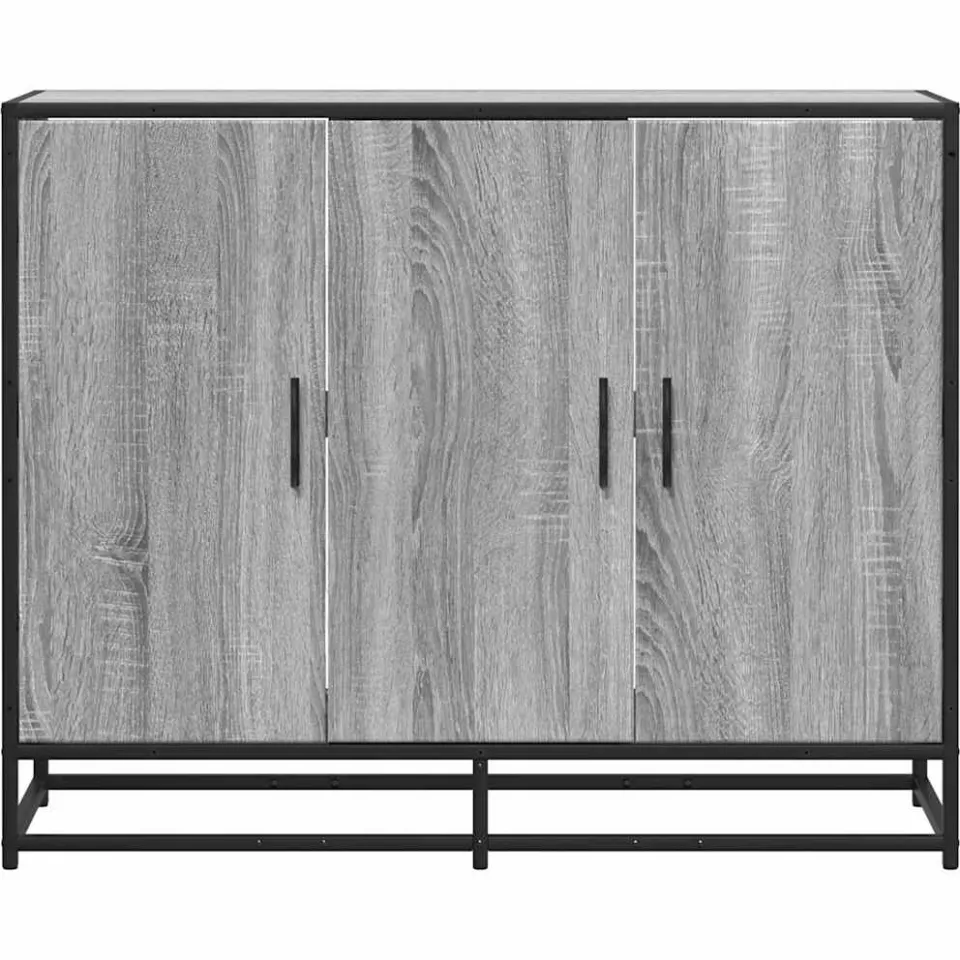 vidaXL Dressoir 94x35x76 cm bewerkt hout grijs sonoma eikenkleurig, foto 4
