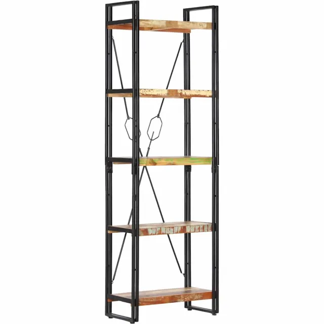 vidaXL Boekenkast met 5 schappen 60x30x180 cm massief gerecycled hout Bruin