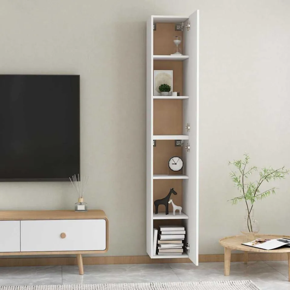 vidaXL Tv-meubels 2 st 30,5x30x90 cm bewerkt hout wit, foto 3