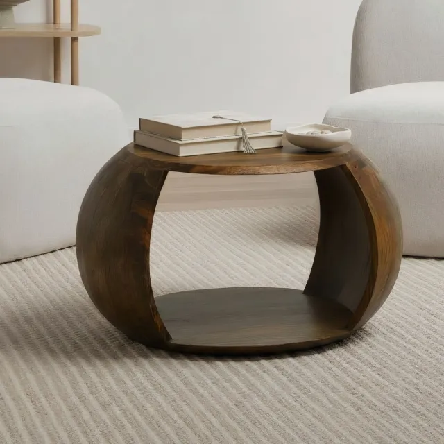 Wohnling Salontafel mangohout 60 cm rond - WL7.431 Zie omschrijving