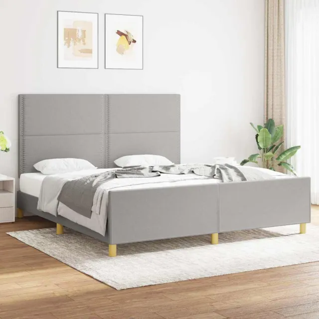 vidaXL Bedframe zonder matras stof lichtgrijs 180x200 cm grijs