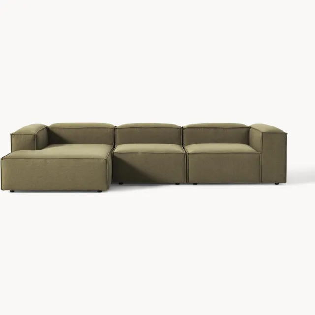 Westwing Collection Modulaire hoekbank Lennon (4-zits) Groen